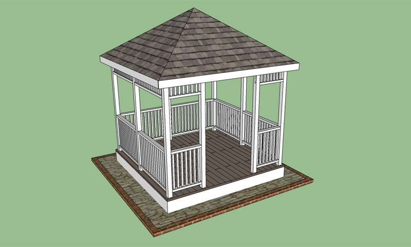 Gazebo en bois de bricolage