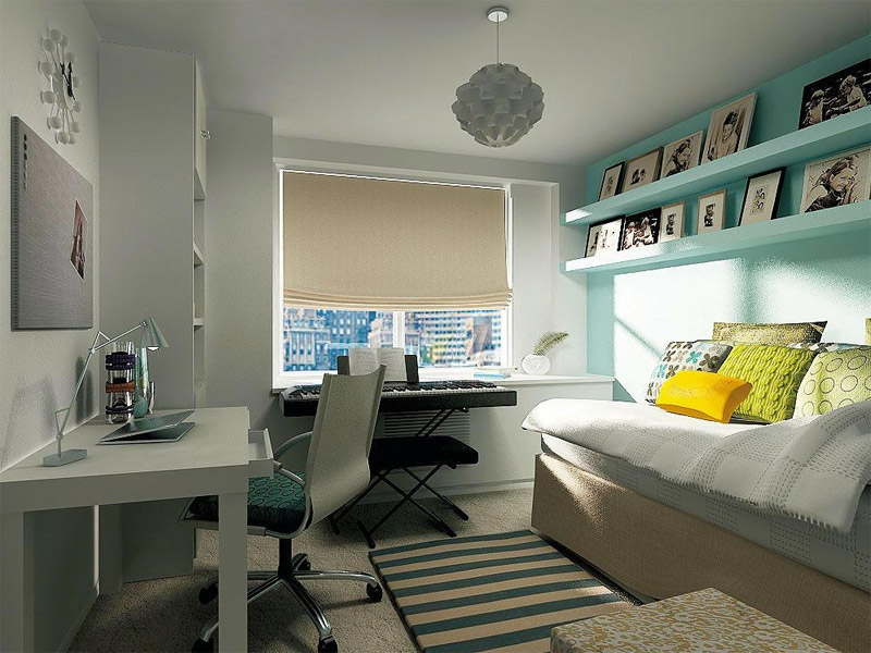 Chambre d'enfant avec turquoise