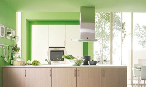 Murs de cuisine pistache