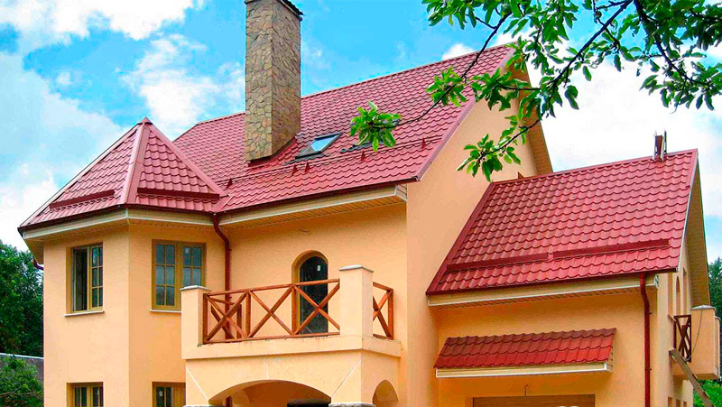 Tuile en métal rouge