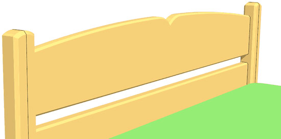 Décolleté figuré à la tête du lit