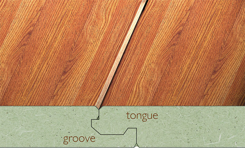 Chanfrein en forme de V du stratifié