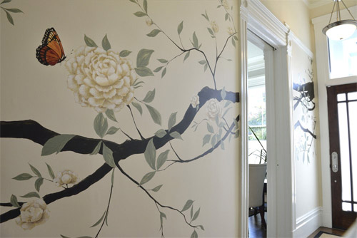 Papier peint dans le couloir