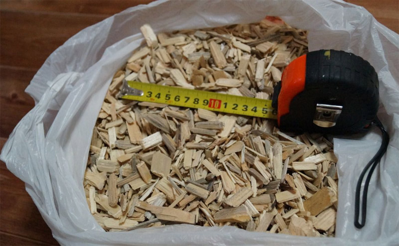 Copeaux de bois pour blocs de béton en bois