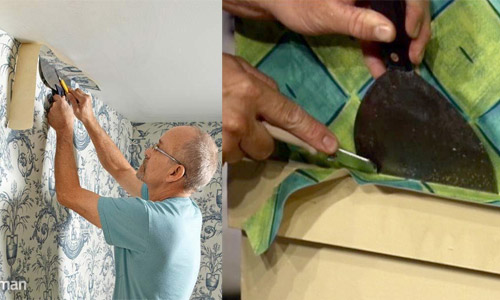 Couper le papier peint intissé avec une spatule