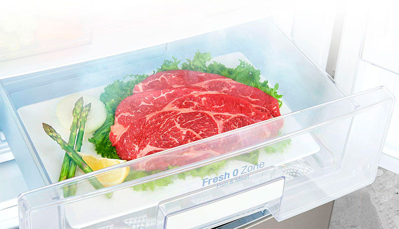 Zone zéro dans le réfrigérateur